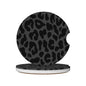 Black Leopard Cheetah Absorbent Ceramic Car Coasters for Cup Holders, 2.56" Anti Slip Insert Cup Coasters for Women Men (2 PCS) - color: Black Leopard Cheetah