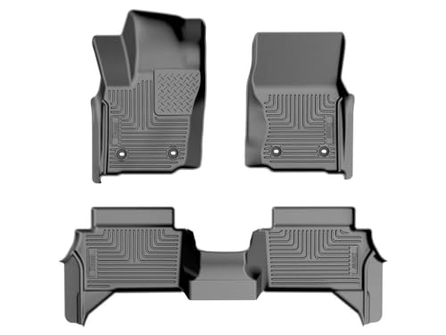 Husky Liners Weatherbeater Floor Mats | Fits 2024-2026 Toyota Tacoma - Hybrid, Double CAB ONLY | Front & 2nd Row, 3-pc Black - 99281