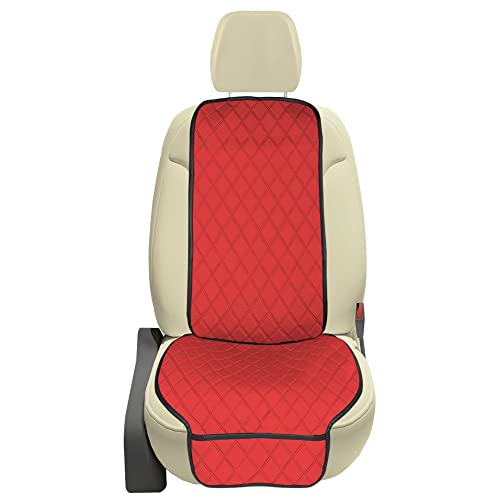 FH Group Car Seat Cushion – Neosupreme Single Front Seat Cover with Front Pockets, Airbag Compatible, Universal Fit Car Seat Cushion for Driver or Passenger Seat, SUV, Truck, Sedan & Van – Red - color: Red, style: Front