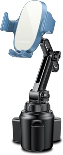 Miracase Cup Phone Holder for Car, [Upgraded Version] Adjustable Long Neck Car Cup Holder Phone Mount Cradle Friendly Compatible with iPhone Samsung Google and All Smartphones, Light Blue - color: Light Blue