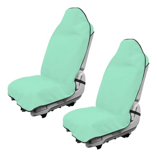 DXNQ 2PCS Car Towel Seat Cover, Waterproof Sweating Non-Slip Premium Soft Towel Carseat Protector, Universal Machine Washable Car Truck SUV Front Seat Cover for Gym Workout Beach Hiking (Mint Green) - color: Mint Green, 2pcs, Front