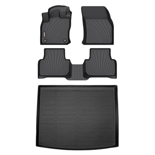 Binmotor-for Volkswagen Taos AWD 2026 2025 2024 2023 2022(Not for FWD) All Weather Floor Mats and Cargo Liner Set, Heavy Duty Car Floor Liners-Black for Taos Accessories - style: 1) Car Mats for VW Taos AWD (2022-2026) full set