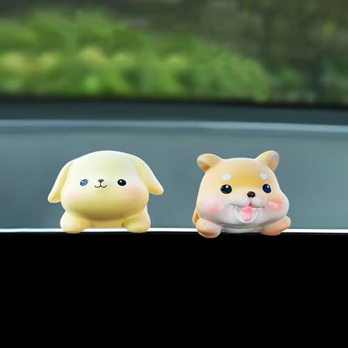 Cute Animal Rear View Mirror Accessories, Car Center Screen Decoration Dashboard Ornament, Car Accessories Interior for Women/Men Computer Monitor Decor - style: Dogs