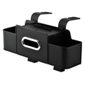 4-in-1 Back Seat Car Organizer with Extra Large Capacity, 2 Cup Holders, Tissue Box Dispenser & Storage Hook for Phone, Snacks, Toys(Black)