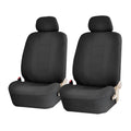 Car Seat Covers for Front Seat, Polyester Breathable Washable Elastic, Vehicle Seats Protector with Removable Headrest, Universal for Most Vans, Trucks, SUVs (Black) - color: Black