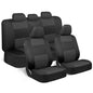BDK PolyPro Car Seat Covers Full Set in Charcoal on Black – Front and Rear Split Bench for Cars, Easy to Install Cover Set, Accessories Auto Trucks Van SUV - color: Charcoal Gray