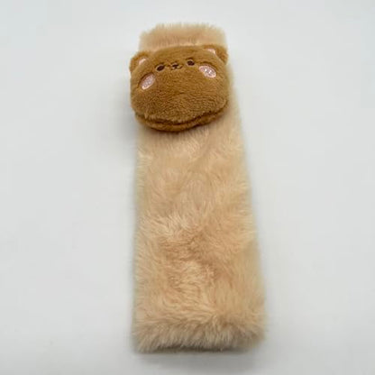 Baby Car Seat Neck Cover, Baby Strap Pad, Car Seat Strap Cover, Car Seat Belt Cover Boy Girl, Baby Neck Pad, Car Strap Pad Fleece, Belt Pad Plush Doll, Seat Belt Pads (Bear Doll in Brown Fleece) - color: Bear doll in brown