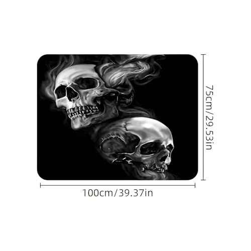 Universal Car Trunk Mat 29" x 39", Black Skull Print All Weather Trunk Protection Cargo Liner, Durable Cargo Mat Rear Trunk Liner, Stylish Vehicle Interior Accessories Suitable for Most Car Models - color: Black Skull Print