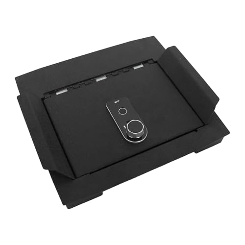 KEREN Center Console Gun Safe - Console Gun Vault Compatible with Ford F250 Super Duty 2023-2026, High Security Armrest Lock Box with Fingerprint Lock with Key - size: Fingerprint Lock With Key