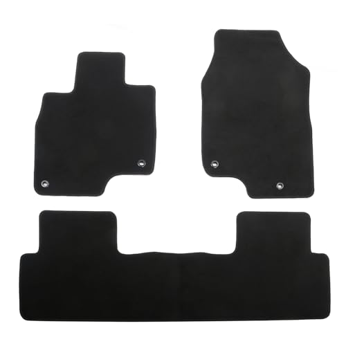 IKON MOTORSPORTS, Nylon Car Floor Mats Compatible with 2019-2025 Acura RDX 4DR, OE Style Black Driver Passenger Car Carpets, Front Rear 3PCS Full Set - color: Black