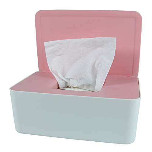 Diaper Wipes Dispenser, Tissue Storage Box Case, Wet Wipe Dispenser Holder with Lid for Home, Office, Cars (Pink) - color: Pink