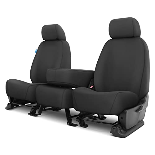 Covercraft Polycotton SeatSaver Custom Seat Covers | Fits 2007-2013 Chevy Silverado/GMC Sierra 1500, 2007-2014 Silverado/Sierra 2500/3500 | 1st Row 40/20/40 Bench Seat, Charcoal