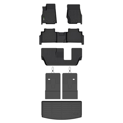 Floor Mats & Cargo Liner for Jeep Grand Cherokee L 2021-2025 (7-Passenger) with Backrest Mat, All Weather TPE Heavy Duty Automotive Floor Liners Full Set Accessories Black - style: 21) For Grand Cherokee L 2021-2025 (7-Seat) Set