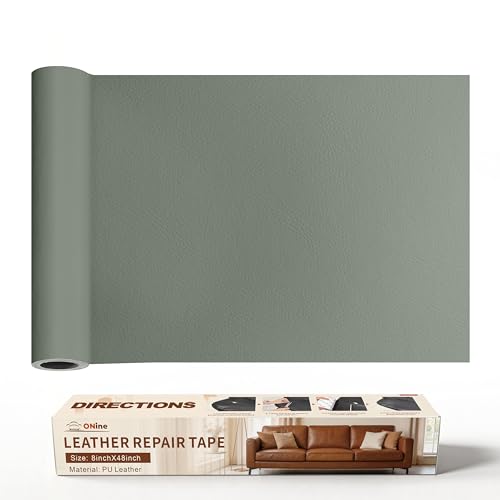 ONine Leather Repair Tape,Self Adhesive Leather Repair Patch,Leather Patches for Furniture,Sofa,Car Seats,Office Chair. Vinyl Repair Kit 8x48in(Blue Gray-Litchi Grain) - color: Blue Gray-Litchi Grain, size: 8 x 48 inches