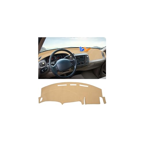 Autorder Beige Dashboard Cover Mat for 1997-2003 Ford F150 F-150/F250/Expedition/F150 Heritage Accessories Dash Cover Upgrade Polyester Dash Mat Sunshade Glare UV Rays Protector - size: 1997-2003 F150 (Beige)