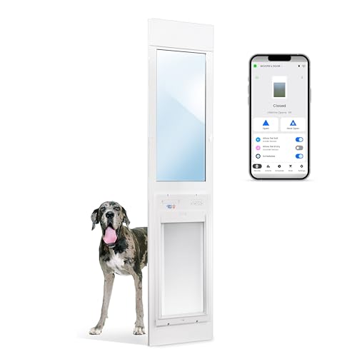 Power Pet Roll Up Automatic Electronic WiFi Pet Door by High Tech Pet - Space-Saving, Pet Operated Dog Door, App Control, Safe, Secure, Air Tight (Patio Regular - 75-80¼, X-Large) - color: Patio Regular - 75-80¼, size: Extra Large