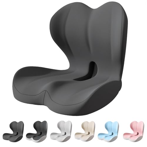 Back and Seat Cushion, Car Seat Cushion, Soothe+ Cushion, Memory Foam L-Shaped Integrated Seat Cushions Lumbar & Lower Back Support for Office Chair, Car (Black-C) - color: Black-c