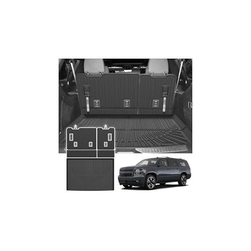 Cargo Liner for Chevy/Chevrolet Suburban & GMC Yukon XL & Cadillac Escalade ESV 2015-2020, All Weather Cargo Mats for Suburban Accessories, Heavy Duty TPE Trunk Mat, Car Accessories - size: 8)Chevy Suburban 15-20