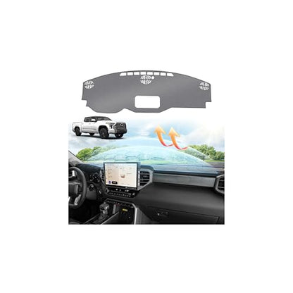 Upgraded Gray Dashboard Cover for 2022-2026 Toyota Tundra Accessories,Custom Fit Dash Cover Mat Carpet Sunshade Pad UV Protection Anti-Glare Non-Slip【Sensor Friendly】 - size: 22+Tundra Dash Cover(Gray)