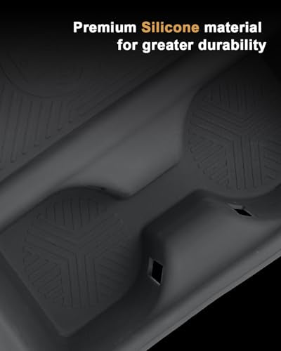 One-piece Molding Silicone Cup Holder Insert + Wireless Charger Area Mat for 2025-2026 Hyundai Tucson/Hybrid Accessories - Protective Mat Only Fit 2025-2026 Tucson with Electronic Shift