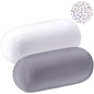 Geelin 2 Pcs Micro Bead Roll Pillow 11.8 x 6.3 Inch Pillow Bolster Soft Cylindrical Pillows for Sleeping Home Travel Neck Head Back Support Rest(Grey,White) - color: Grey,white
