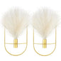 2 Pcs Boho Wall Decor Metal Gold Wall Art Hanging Planters with Artificial Pampas Modern Home Decor Display Art for Living Room Bedroom Bathroom(Oval) - style: Oval