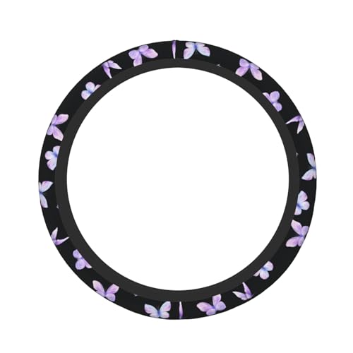 Purple Butterfly Car Steering Wheel Cover Non-Slip - color: Purple Butterfly