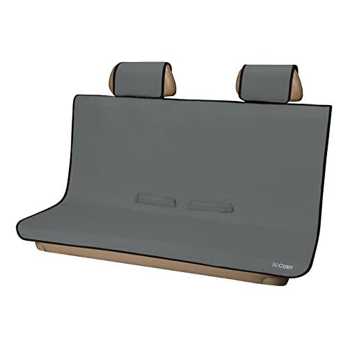 CURT 18510 Seat Defender 58-Inch x 55-Inch Grey Waterproof Universal Bench Car Seat Cover Protector - color: Grey, size: Bench Seat