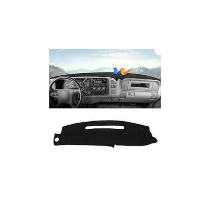 Autorder Dashboard Cover Mat for 1997-2000 Chevy Chevrolet Silverado/GMC Sierra C1500 C2500 C3500 K1500 K2500 K3500, 1997-1999 GMC Yukon/Chevy Tahoe Accessories Dash Cover Flannel Dash Mat Protector - size: Black 1997-2000 Silverado