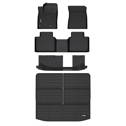 Floor Mats & Cargo Liner for Mitsubishi Outlander 2022-2024 2025 (Not Fit PHEV or Sport Models) Custom Fit Full Set, All Weather Car Accessories (Rear Trunk Mat +Floor Mats) - style: 7) For Outlander 2022-2025 Set