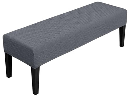 SPRINGRICO Stretch Dining Bench Cover, Removable Bench Slipcover Washable Bench Seat Protector Rectangle Bench Cover for Dining Room, Living Room, Bedroom, Kitchen (S2-Dark Gray) - color: S2-dark Gray