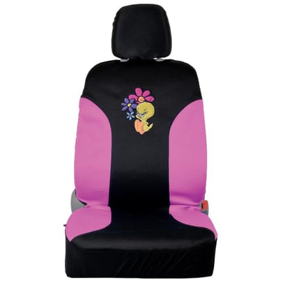 Warner Brothers Looney Tunes Sassy Tweety Bird Sideless Front Car Seat Covers - Easy to Install Durable Neoprene 3-Layer Waterproof Car Seat Cover - Airbag Compatible Universal Fit Car Accessories - size: 2 Front, style: Tweety Bird