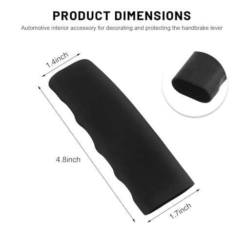 Car Handbrake Cover, Waved Shaped Auto Hand Brake Protector Comfortable Handle Grip Cover, Anti-Slip Silicone Parking Brake Lever Protector Decorative Sleeve for Most Cars (Black)
