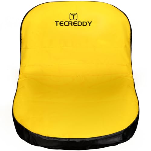 Lawn Mower Seat Cover, Weatherproof Heavy Duty Tractor Seat Cover Compatible with John Deere LP92324 Cub Cadet Riding Lawn Mower, Medium - color: Yellow, size: Medium