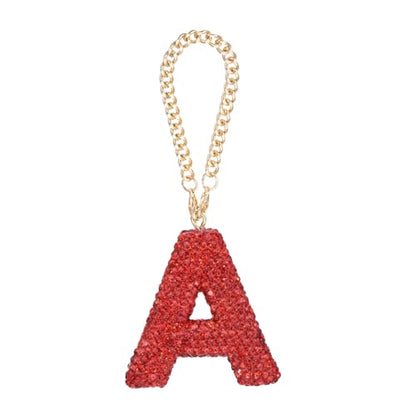 MECCANIXITY Bling Car Letter Charm, Initial a Letter Interior Car Rear View Mirror Decoration Hanging Crystal Ornaments for Women Bags Water Cup DIY Craft, Red - style: Letter A