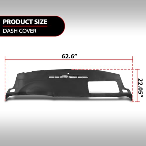 ANDPLAY Dashboard Dash Cover Compatible with GMC Yukon/Yukon XL 1500 2500 2007-2014 and Chevy Suburban 1500 2500 2007-2014, Fit Chevy Silverado 1500 2500HD 3500HD (LTZ Only) 2007-2013 Black - size: 2007-2014 | Fit Chevy Suburban