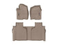WeatherTech Custom Fit FloorLiners for Chevrolet Silverado 1500, Silverado 2500HD/3500HD, Silverado 1500 LTD - 1st & 2nd Row (451436-1-2), Tan - color: Tan