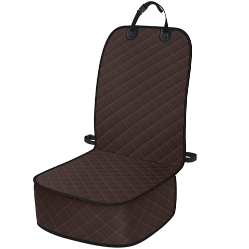 ELONGRIVER Dog Car Seat Covers, Waterproof Front Seat Cover for Dogs, Scratch-Proof, Nonslip Pet Passenger Seat Cover Protector, Universal Fit for Cars Trucks SUVs, Standard Size, Dark Coffee - color: Dark Coffee, size: Standard Size (1 Pack)
