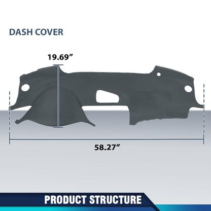 PIT66 TPE Dash Bezel Cover Dashboard Gray Compatible with Honda Acura TL 2004-2008 Plastic Instrument Panel - size: 2004-2008 Honda Acura TL(Gray)