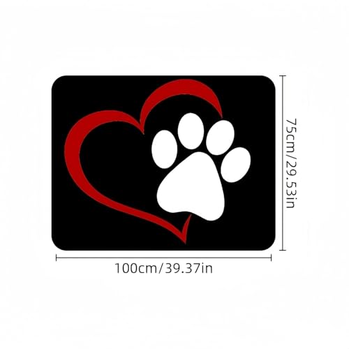 Universal Car Trunk Mat 29" x 39", Paw Print Heart All Weather Trunk Protection Cargo Liner, Durable Cargo Mat Rear Trunk Liner, Stylish Vehicle Interior Accessories Suitable for Most Car Models - color: Paw Print Heart