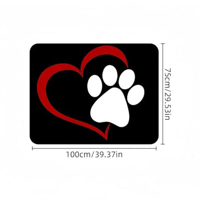 Universal Car Trunk Mat 29" x 39", Paw Print Heart All Weather Trunk Protection Cargo Liner, Durable Cargo Mat Rear Trunk Liner, Stylish Vehicle Interior Accessories Suitable for Most Car Models - color: Paw Print Heart