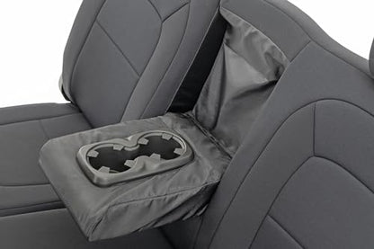 Rough Country Neoprene Seat Covers for Chevy Colorado & GMC Canyon (2015-2022) Front Bucket/Rear Bench - Waterproof & UV Resistant, Foam Padded, Front & Rear Seat Cover Set