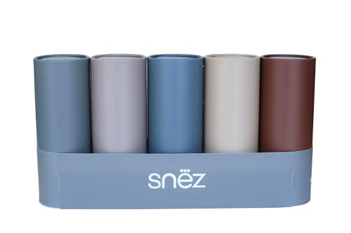 Cylinder Car Facial Tissue Holder, 5 Pack, 50 Tissues Per Cylinder, with Easy Open Lid, 3-Ply Tissues for Your car, Home and Office. Geometric Patterns (Matte Palette) - color: Matte Palette