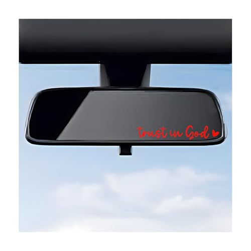 DXNQ 2PCS Trust in God Rearview Mirror Decals, Automotive Vinyl Rear View Mirror Decorative Stickers, Waterproof Trust in God Stickers for Car Truck Laptop, Car Accessories (Red) - color: Red, size: 2PCS