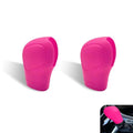MLY 2 PCS Pink Gear Shift Cover, Flexible Silicone Anti-Slip Shift Knob Cover, Scratch-Proof Protector with Opening Design, Universal Shifter Handle Cover for Car Accessories (Pink)
