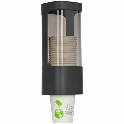 Cup Dispenser, Wall Mounted Water Cooler Cup Dispenser for 3oz-5oz Disposable Cups, Bathroom Cup Holder, Plastic Paper Cup Dispenser with Adhesive/Screw Mount for Office, Hospital, Bathroom - color: Black