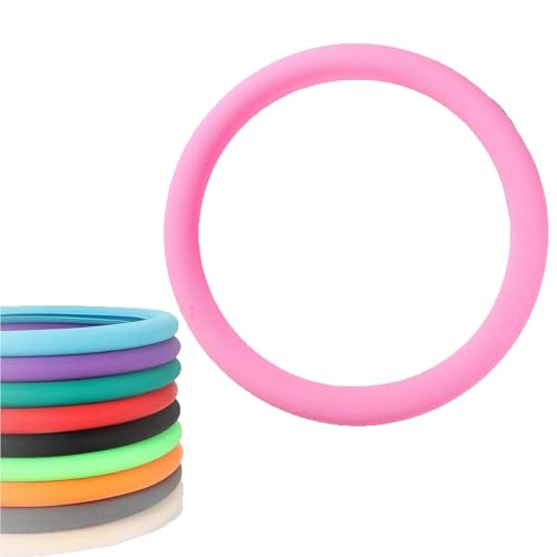 Car Steering Wheel Protective Cover, Silicone Steering Wheel Cover Grip, Cool Non-Slip Thin Steering Wheel Protector, Stretchy, Silent, Fits 13/14/15/16 inch Wheels (Pink) - color: Pink