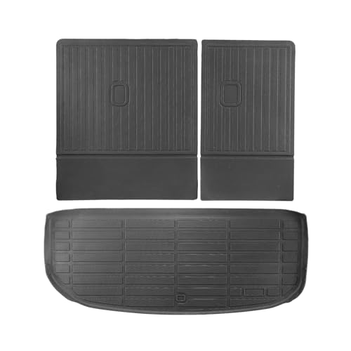 VEVOR Cargo Mats Compatible with Hyundai Palisade 2020-2024, Custom Fit TPE Cargo Liner Set for SUVs, Trunk and Rear Back Seat Protector Replacement, Black, Trunk Mat and Backrest Mats - style: Hyundai Palisade 2020-2024