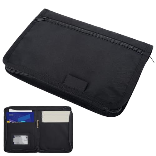 vvag Car Registration Insurance Holder,Glove Box Compartment Organizer with Multiple Pockets,Zipped Design Document Holder Owner Manual Case,Glove Bag for Registration,Insurance,Driving Licence,Cards