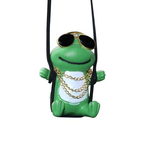 Swinging Frog Car Hanging Accessories, Car Rear View Mirror Charm, Cute Auto Mirror Pendant Present, Auto Interior Decoration Accessories for Cars, Office, Home (Frog) - size: Frog